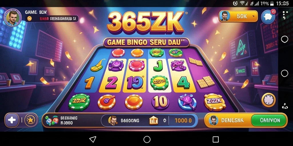 Screenshot gameplay Bingo 365ZK penuh warna menampilkan keseruan permainan.