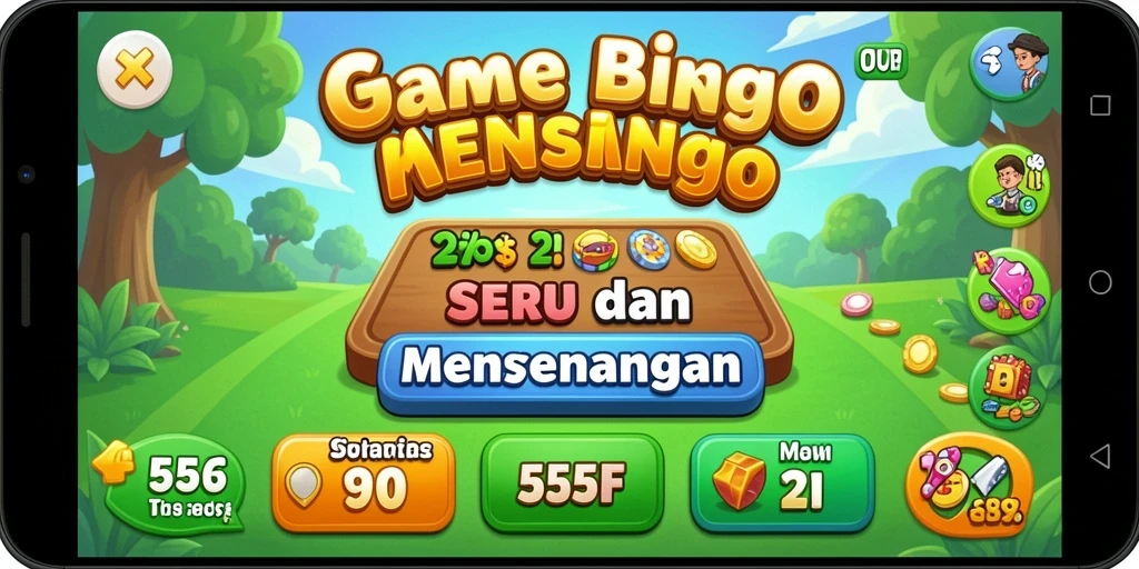 Gameplay seru Bingo yang menegangkan dan menyenangkan.