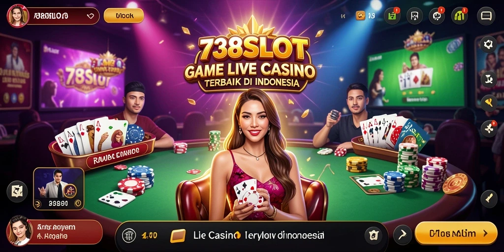 Tampilan gameplay Live Casino yang mendebarkan di 738SLOT.