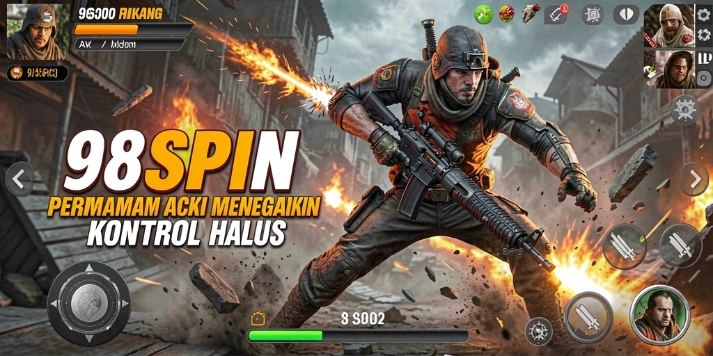 Tampilan aksi mendebarkan dalam permainan TPS 98SPIN.