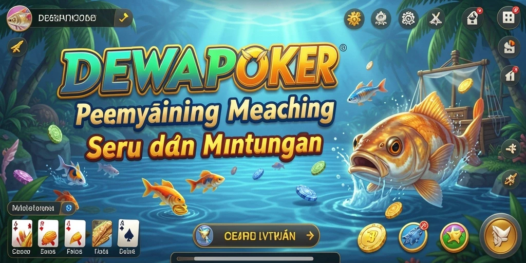 Tampilan gameplay DEWAPOKER dengan aksi memancing yang seru.