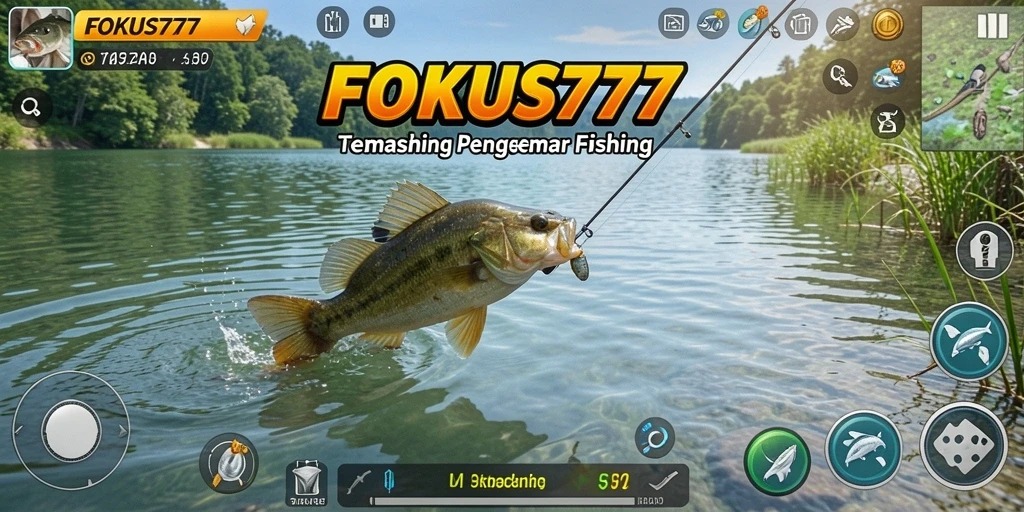 Screenshot gameplay FOKUS777 yang menampilkan momen memancing yang menarik.