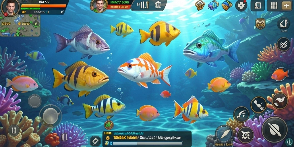 Gameplay seru menembak ikan di bawah laut.