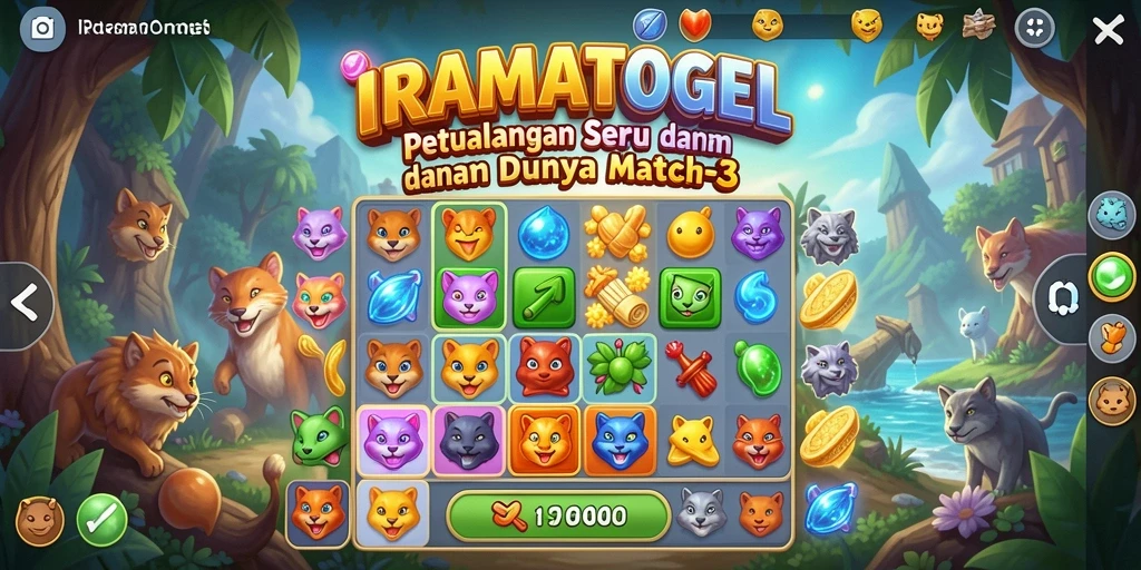 Screenshot gameplay Match-3 yang seru di IRAMATOGEL.