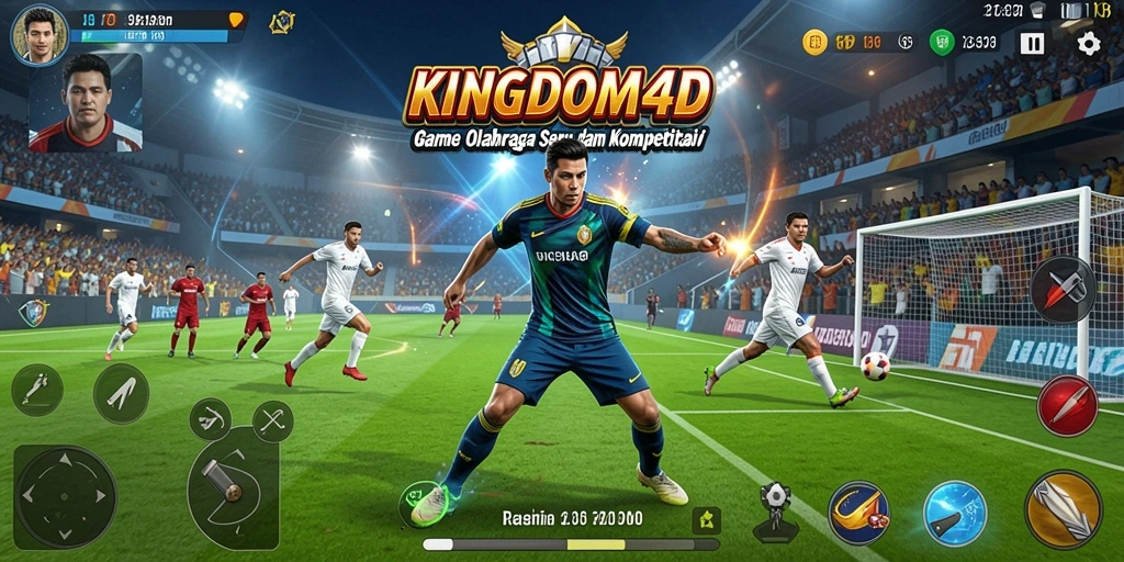Tampilan gameplay KINGDOM4D yang menampilkan aksi olahraga mendebarkan.