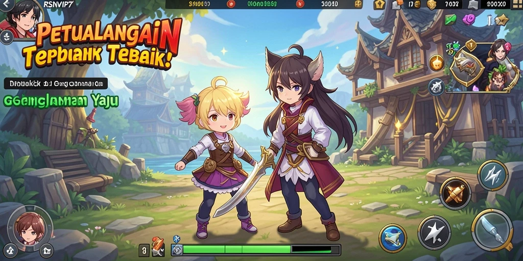 Tampilan menarik dari gameplay RSNVIP7 yang penuh warna dan karakter unik.