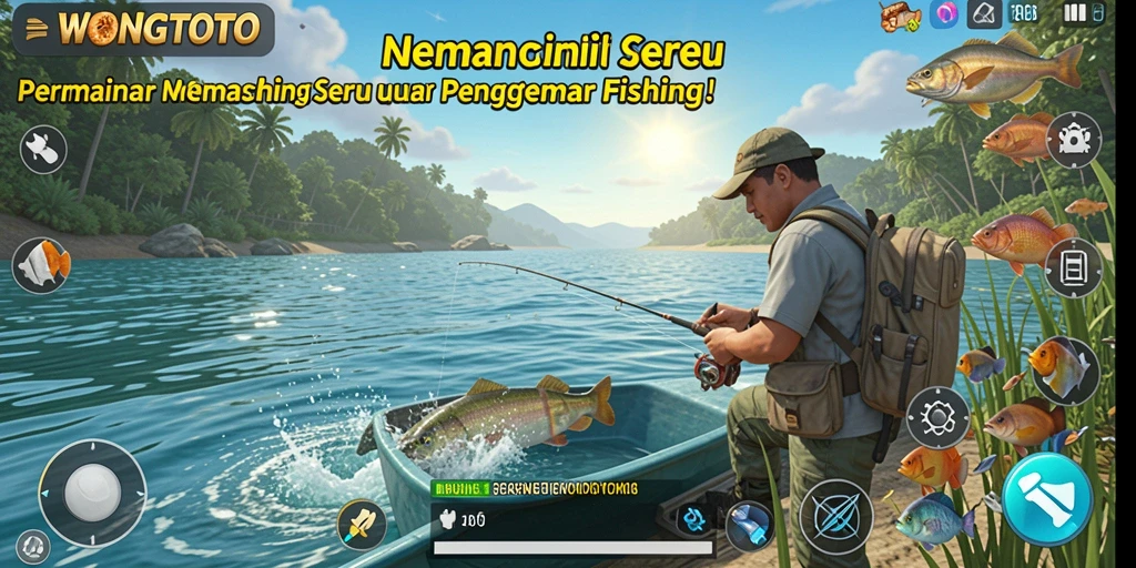 Tampilan gameplay seru di WONGTOTO saat menangkap ikan.